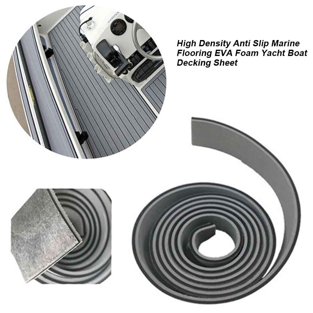 Waterproof Anti Slip Motor Home Marine Flooring Self Adhesive Accessories EVA Foam Yacht Boat Decking Sheet Shockproof: Light Gray Black
