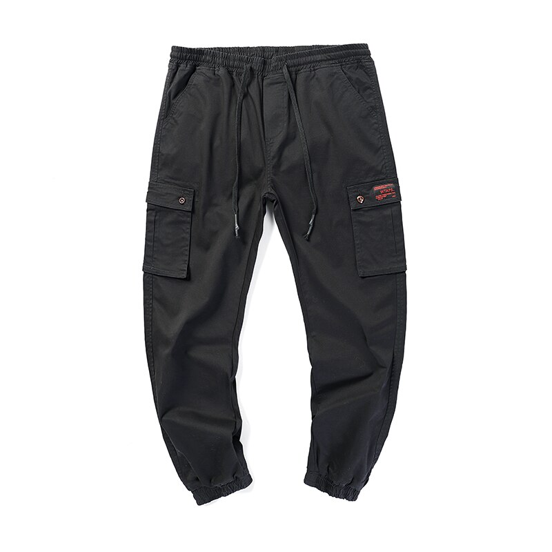 Plus size 7xl 6xl 5xl 4xl cargo byxor herr street style bomull joggingbyxor herr casual slim sweatpants herr: Svart / M