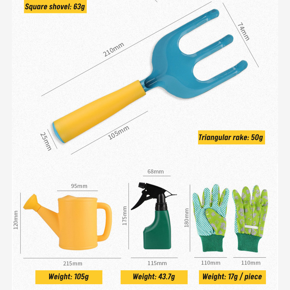 Mini pelle de jardin pour enfant, outils de plantation de diversité, jouet de plage, outil de jardinage, outils de pulvérisation, outils d&#39;extérieur, 10/13 pièces