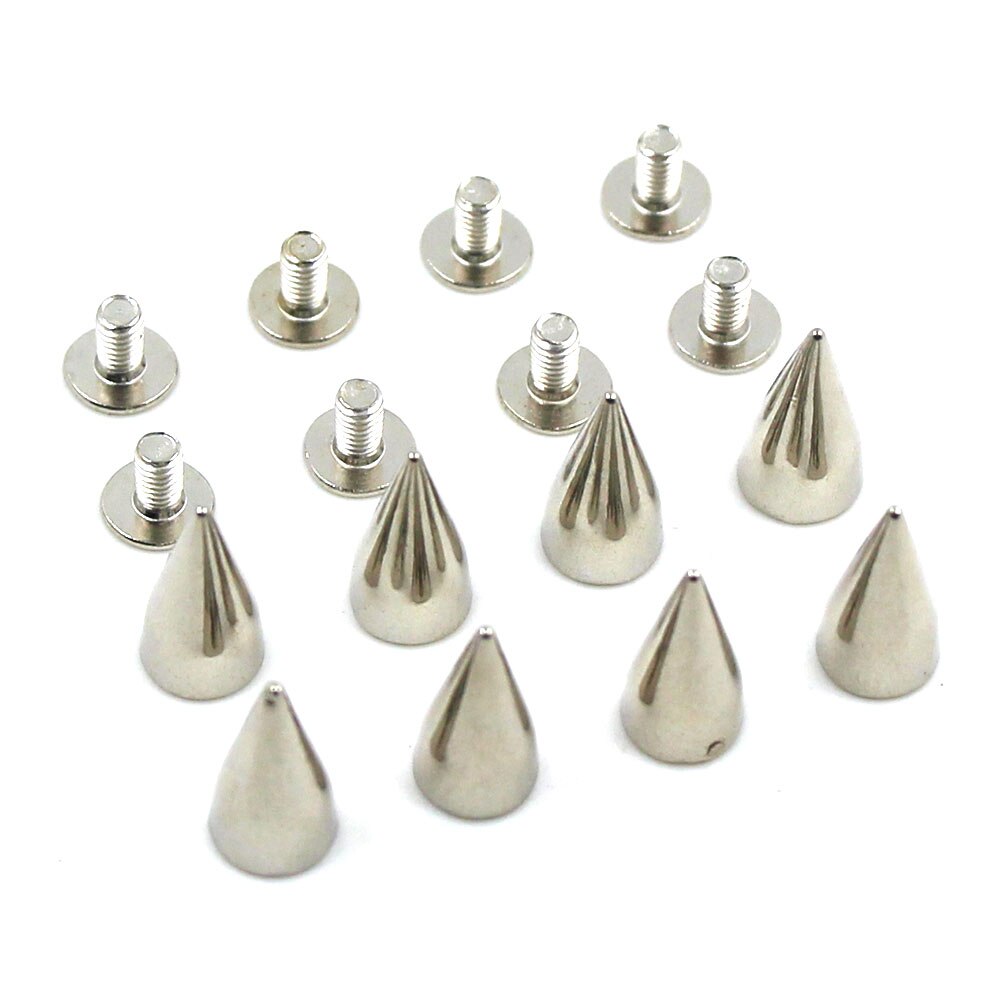 100 st 7 x 14mm blandade spikar metallkon nitar för läder pank nitar och spikar på kläder gör det själv bälte/väskor läderhantverksdekoration