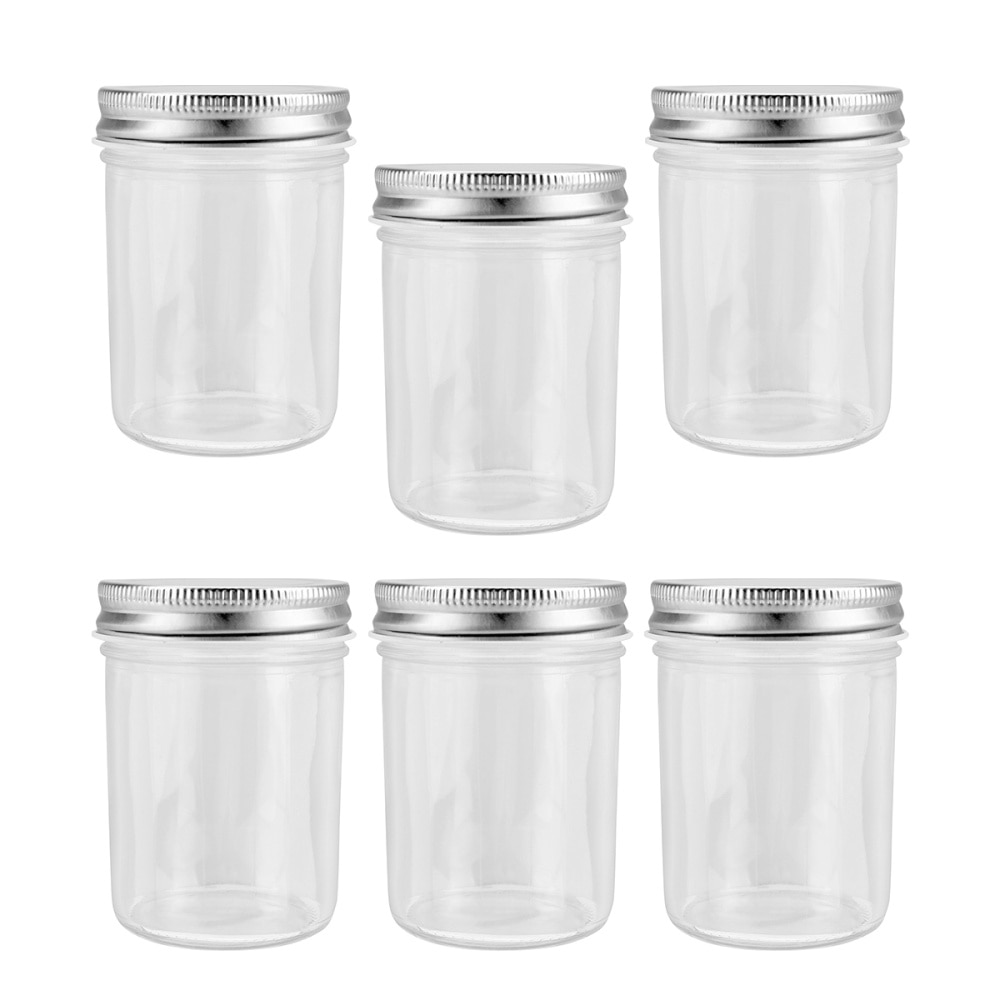 6 stk køkken honning opbevaring forseglet beholder dåse krukker kaviar marmelade opbevaringsbeholder glasflaske til køkken  (200ml)