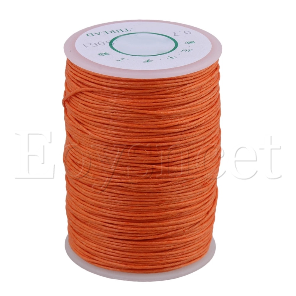 Orange 0.7mm dia håndarbejde læder sy hamp syning vokset tråd