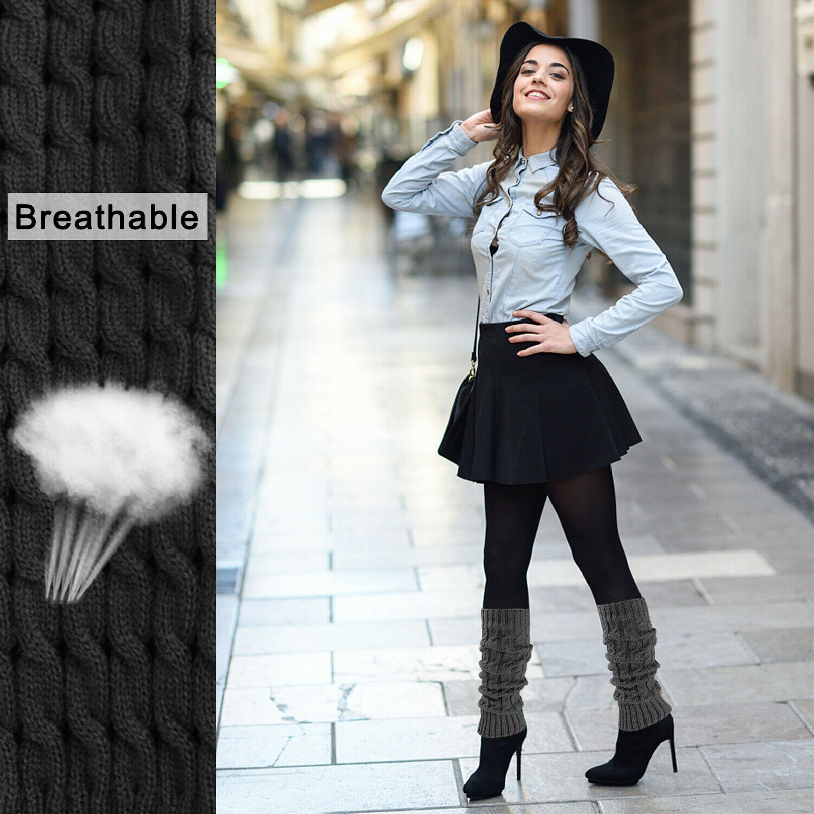 Cable Knit Extra Lange Been Warm Voorraden Boot Sokken Dij Hoge Socking Vrouwen Meisjes Ademende Casual Huidvriendelijke Stof voorraden