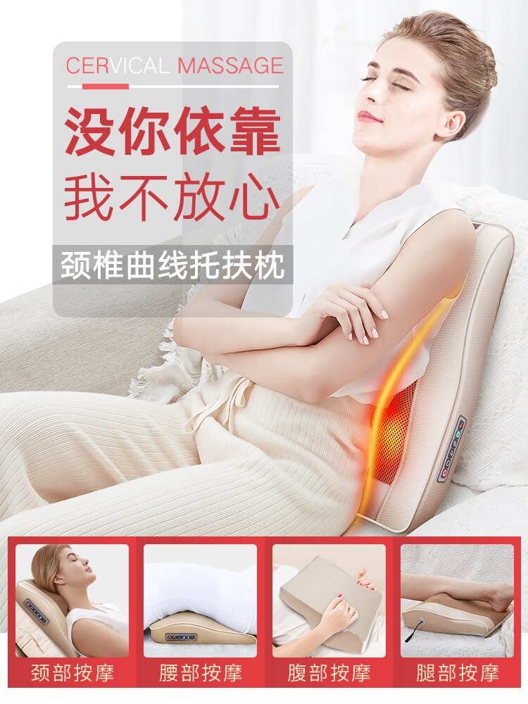 Draagbare Verstelbare Volledige Back Kneden Shiatsu Pad Multi-Functionele Thuis Massage Kussen Hyperbolische Kneden Kussen Voor Taille