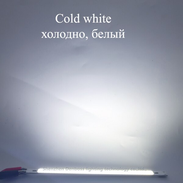 [ALLCOB] 3V 3,7 V DC 60x8mm tira LED COB 1W 3W blanco frío cálido azul rojo COB fuente de luz LED para lámpara de trabajo de bicicleta DIY: Blanco frío / 1 W