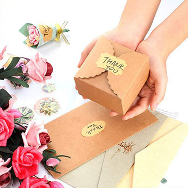 300pcs/Roll DIY Blank Kraft Paper Stickers Handmade Writable Seal Labels Mason Jar Glass Bottle Cake Baking Stationery Sticker