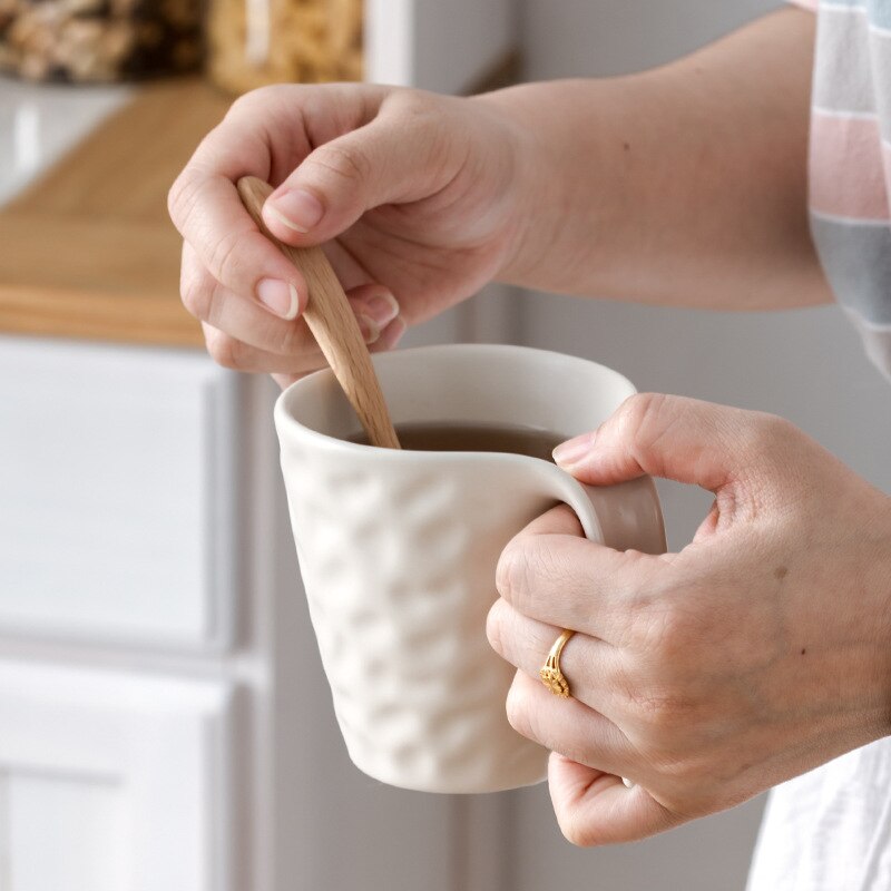 Home European Simple Frosted Solid Color Mug Ceramic Coffee Cup