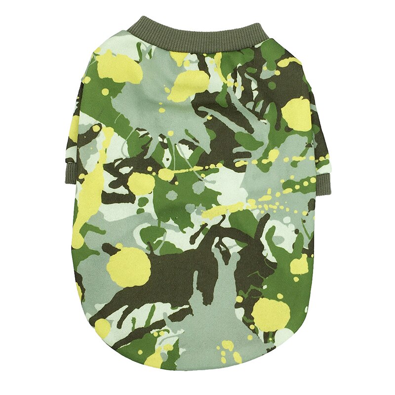 Camouflage Printing Summer Pet Dog Clothes for Dogs Soft Cotton Clothes Dog Vest Breathable T shirt for Cat Small Dogs XS-XL: green / M