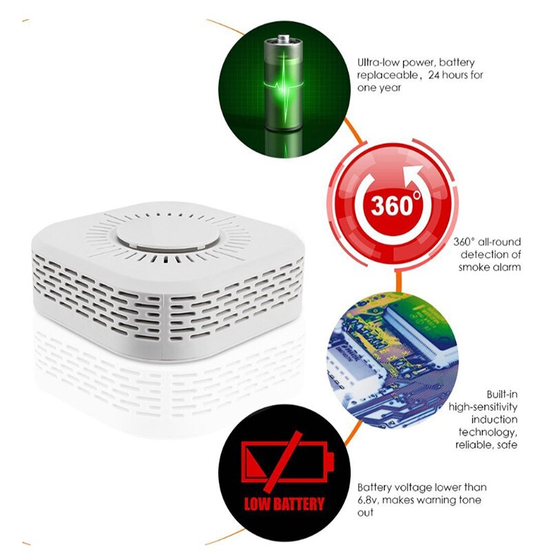 Rookmelder, Koolmonoxide Sensor, Geluid En Licht Alarm 110db, Gebruikt Met Tuya, en Keuken Monitoring Veiligheid Alarm