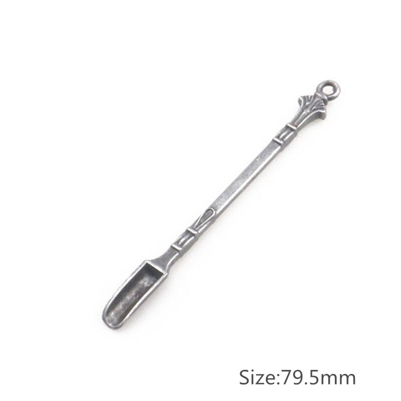 20cm Length Double End Reagent Stainless Steel Lab Sampling Spoon Spatula for Kitchen Gadget Kitchen Goods: gun black 7.95cm