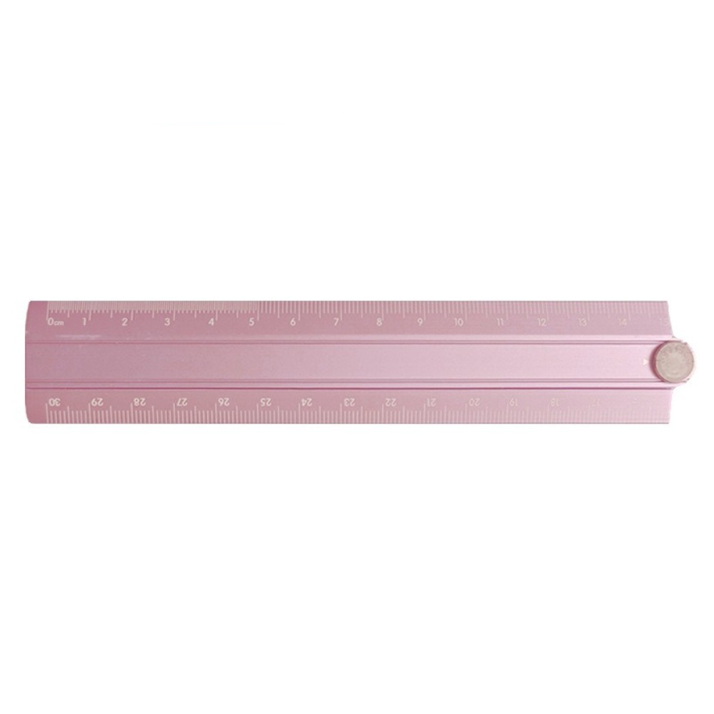 Regla plegable de estilo Simple, regla de papelería de Metal creativa de 15cm y 30cm, herramienta de medición de dibujo para estudiantes plegable de aleación de aluminio: Morado