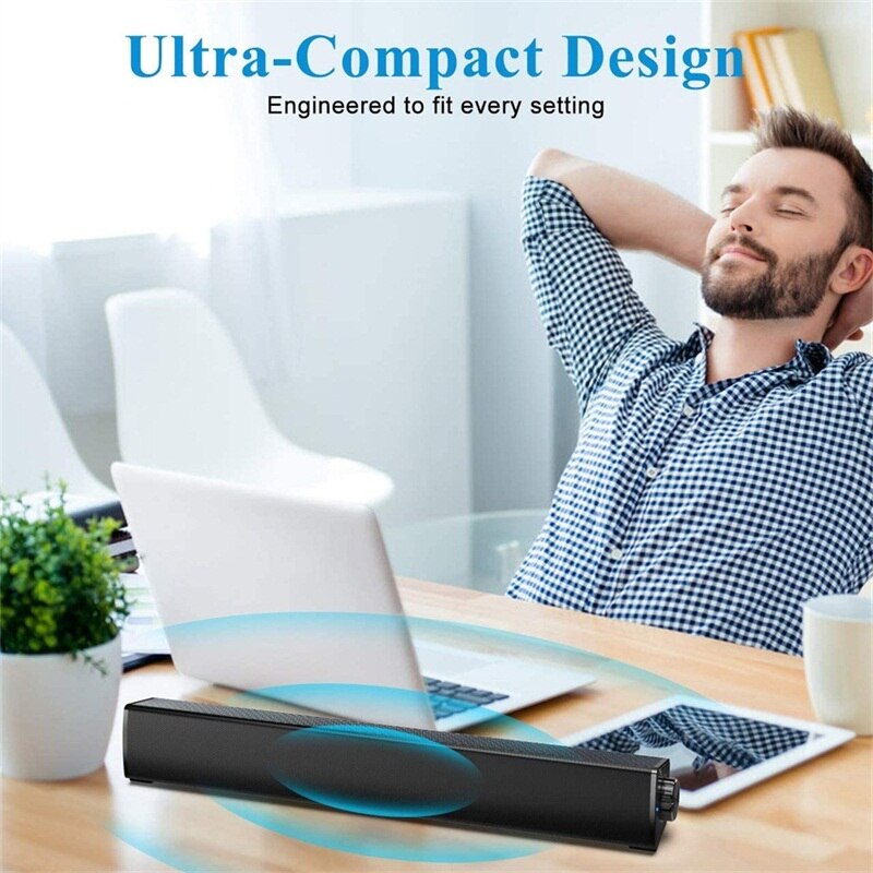 Youxiu Tv Speaker 20W Soundbar Stereo Bluetooth 5.0 Pc Theater Audio Muziek Sound Bar Met Afstandsbediening Aux 3.55mm