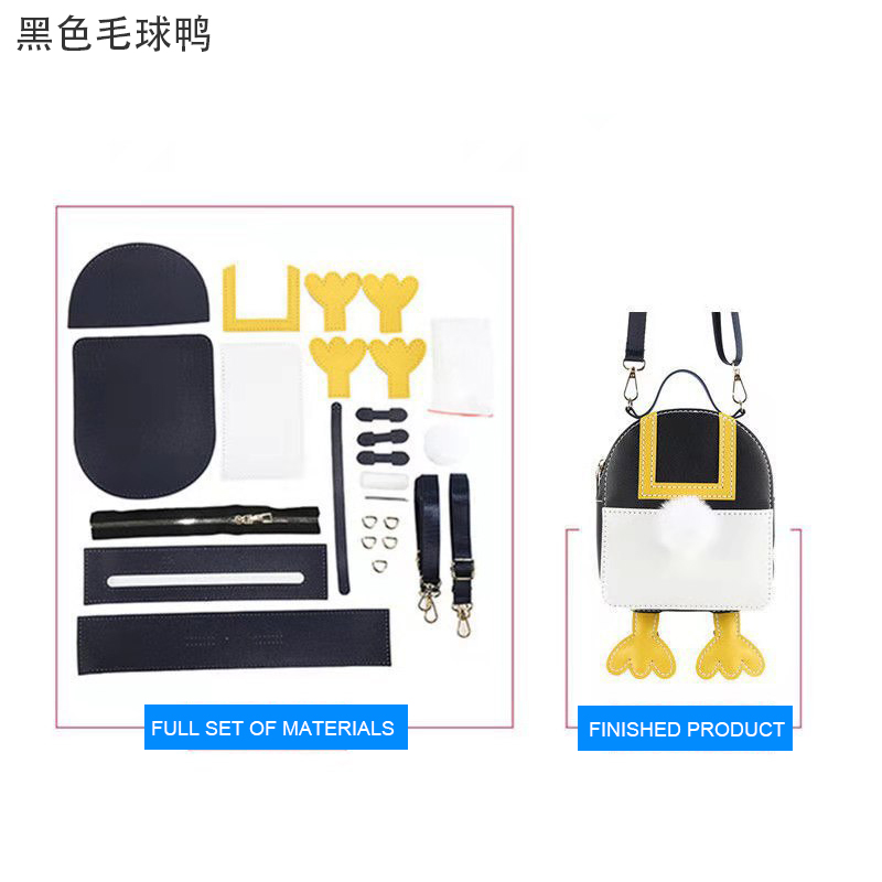 Leuke Boog Tas Maken Diy Materialen Handwerk Tas Self-Made Lederen Accessoires Beginners Self-Made Schoudertas Naaien levert: BlackDuck