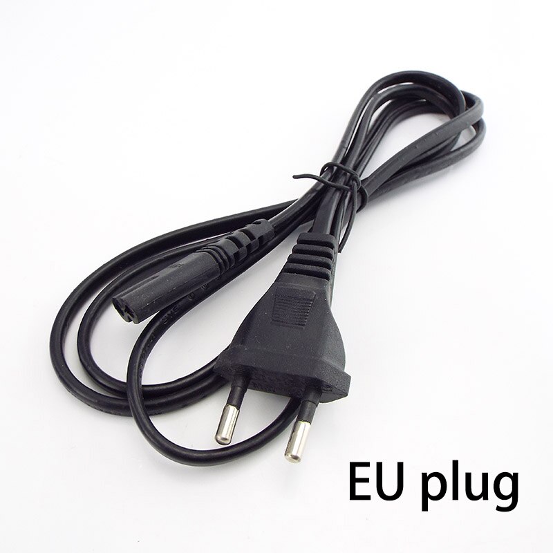 2-Prong Pin Lead Wire connecter EU US Power Supply Cable plug electrical line wire 1.4M 2ft AC Power adapter extension Cord