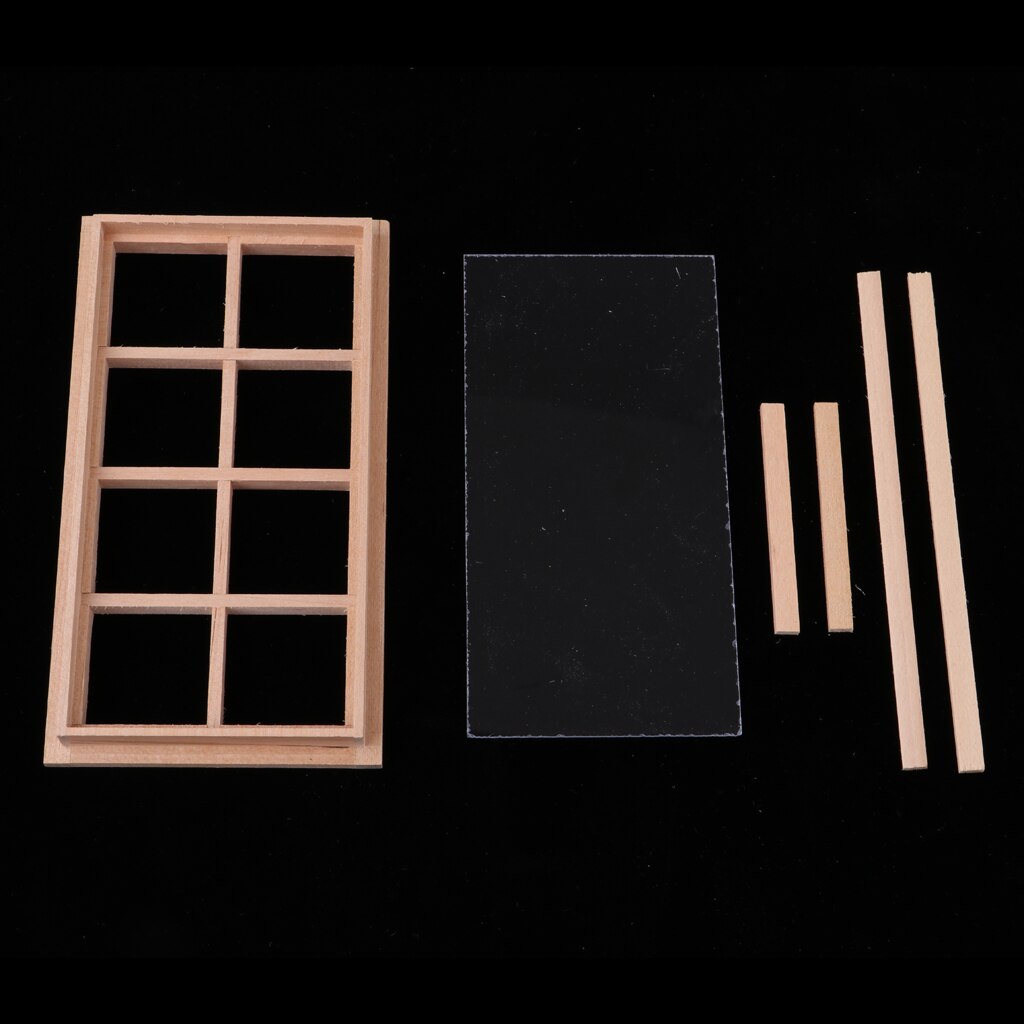 2 Pack Dolls House Miniature Window Frame 8 Pane DIY Builders