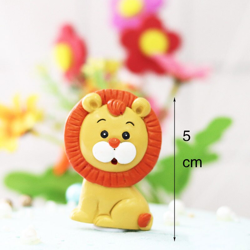 Cute Cartoon Animal Cake Topper Lion panda elephant jungle Cupcake Topper For Festive Farm Birthday Party Dessert Decor: lion2