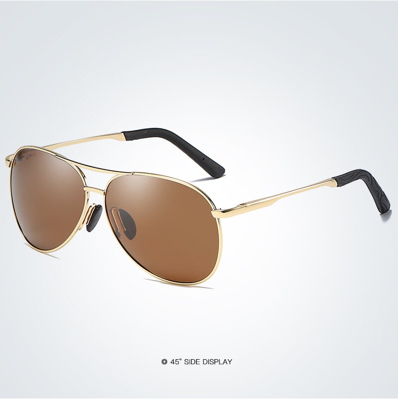 Sunglasses Fishing Driving Sunglasses Brand Men UV400 Polarized Square Metal Frame Male Sun Glasses