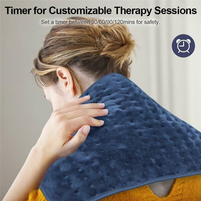 Electric Heating Pad King Size XL Fast Neck Shoulder Abdomen Waist Back Pain Relief Therapy Winter Warmer 6 Heat Controller