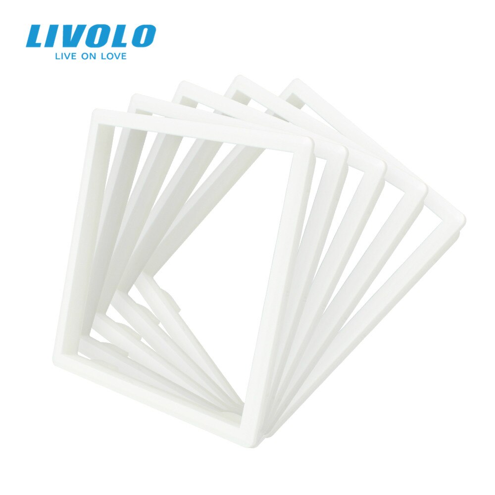 Livolo Eu Standaard Stopcontact Accessoire, Decoratieve Frame Voor Socket, Een Pack/5 Stuks, wit/Zwarte Kleur