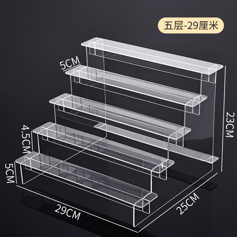 Transparent Shelf Organizers Display Stand Holder Figures Collectibles Storage Rack Perfumes Doll Removable Accessories: Gold