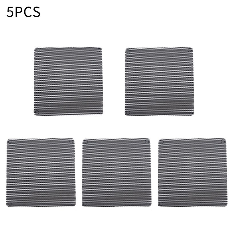10 unids/lote 120mm negro cortable PVC PC ventilador polvo filtro caja a prueba de polvo malla de la computadora: 5PCs