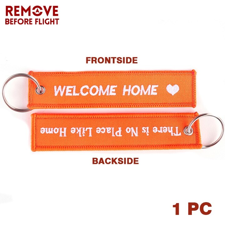 Sangles de téléphone Mobile jaune Double face broderie ingénieur téléphone porte-clés chaîne pour l'aviation lanière de sangle de téléphone: Welcome