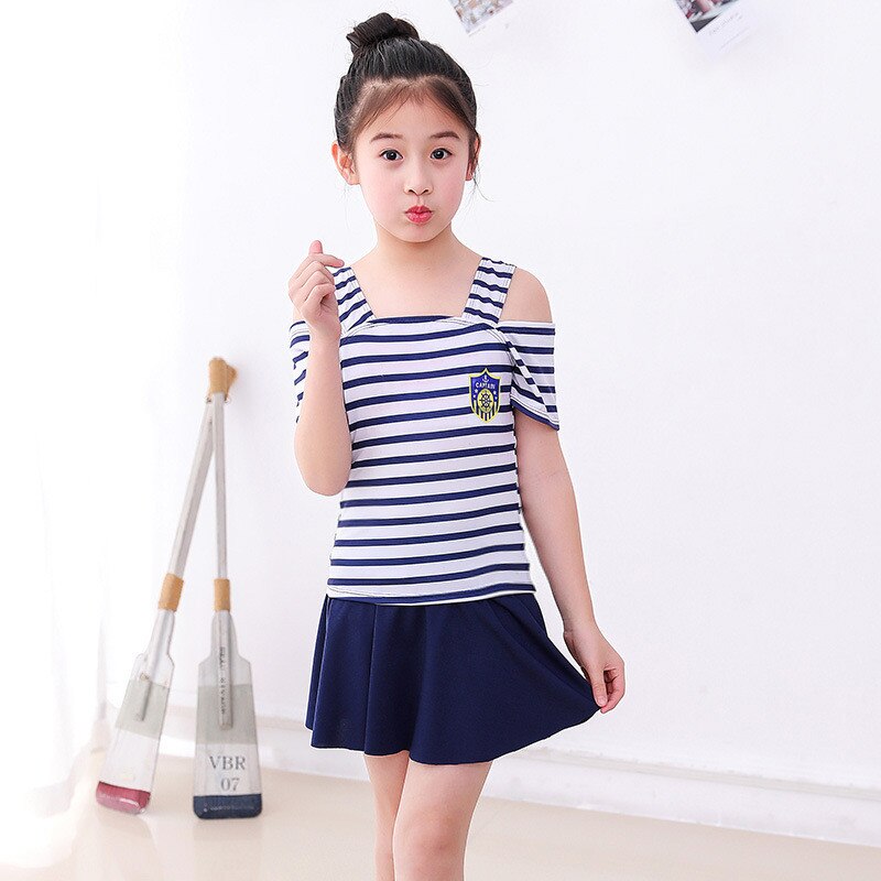 Maillots de bain Filles Boxer ENFANT da tong FILLE zhong Princesse Robe de Bain Maillots De Bain Conservateur Costume Étudiants Filles Fille: Blue / XL