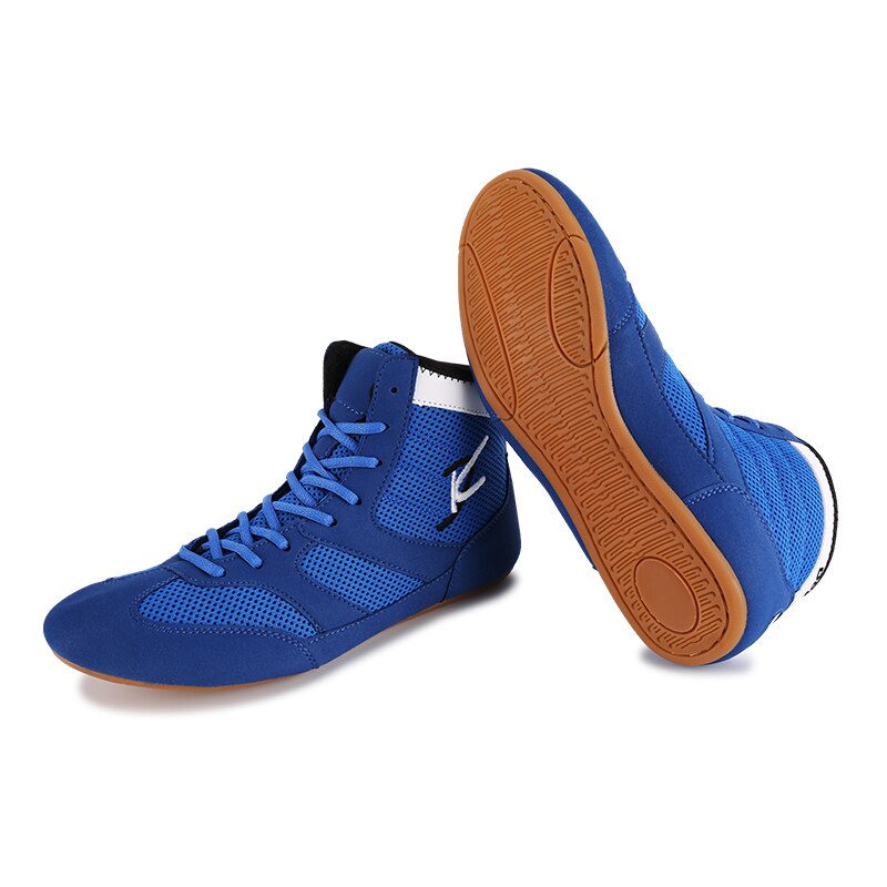 Mens Wrestling Shoes Annti Slip Boxing Sneakers Red Blue Light Weight Wrestling Sneakers Men Breathable Boxing Shoes Boy