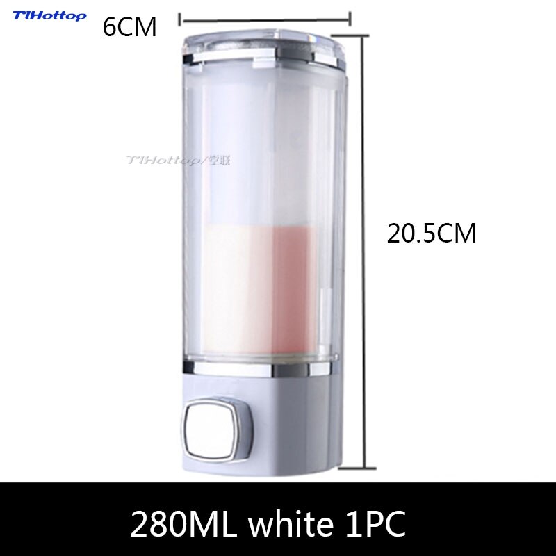 B Wall Mounted Shampoo Soap Sanitizer Dispenser Single / Double: 280ML white 1PC