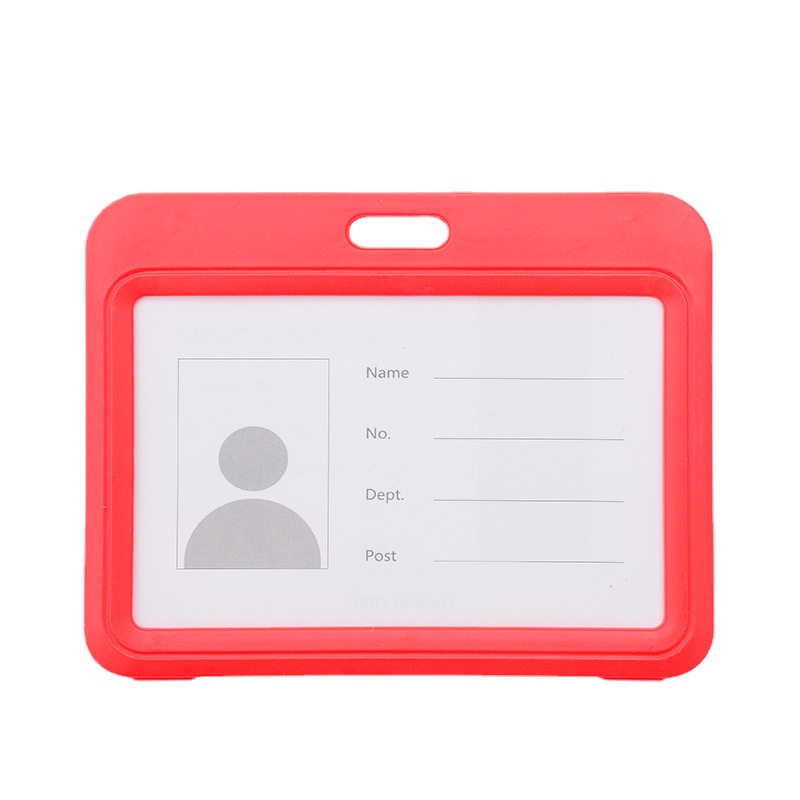 2pcs/set Double Transparent Card Holder Pass Work Permit Sleeve Case for Staff Nurse Workers ID Badge Holder Cards Protector: Gold