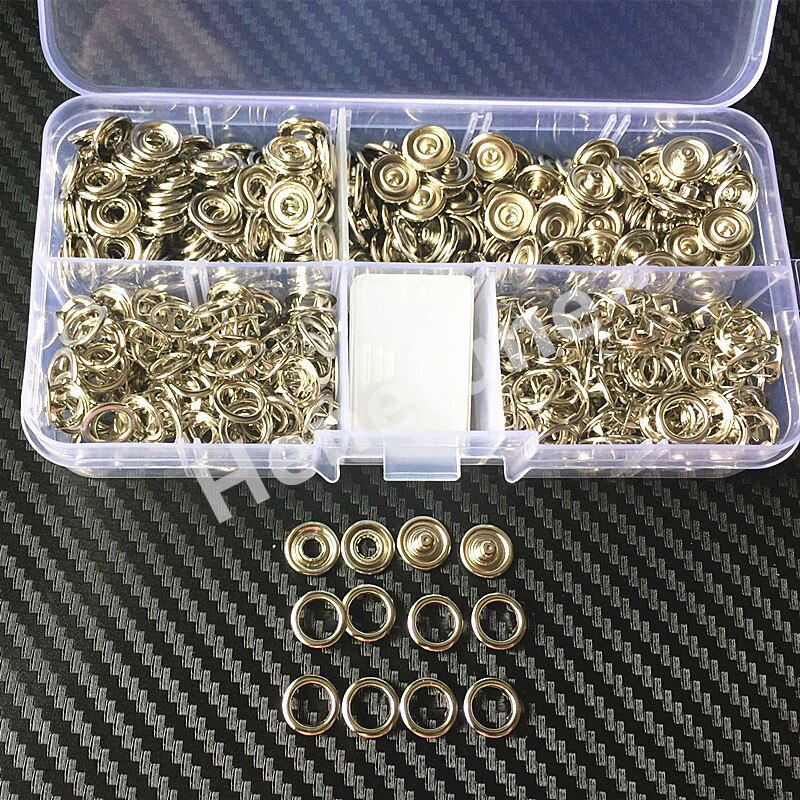 1Pc Tang Knop Tool + 100Sets Zilver 9.5Mm Metal Prong Snap Knoppen Fasteners Drukknopen Poppers Baby romper Gesp Snap + 1 Doos