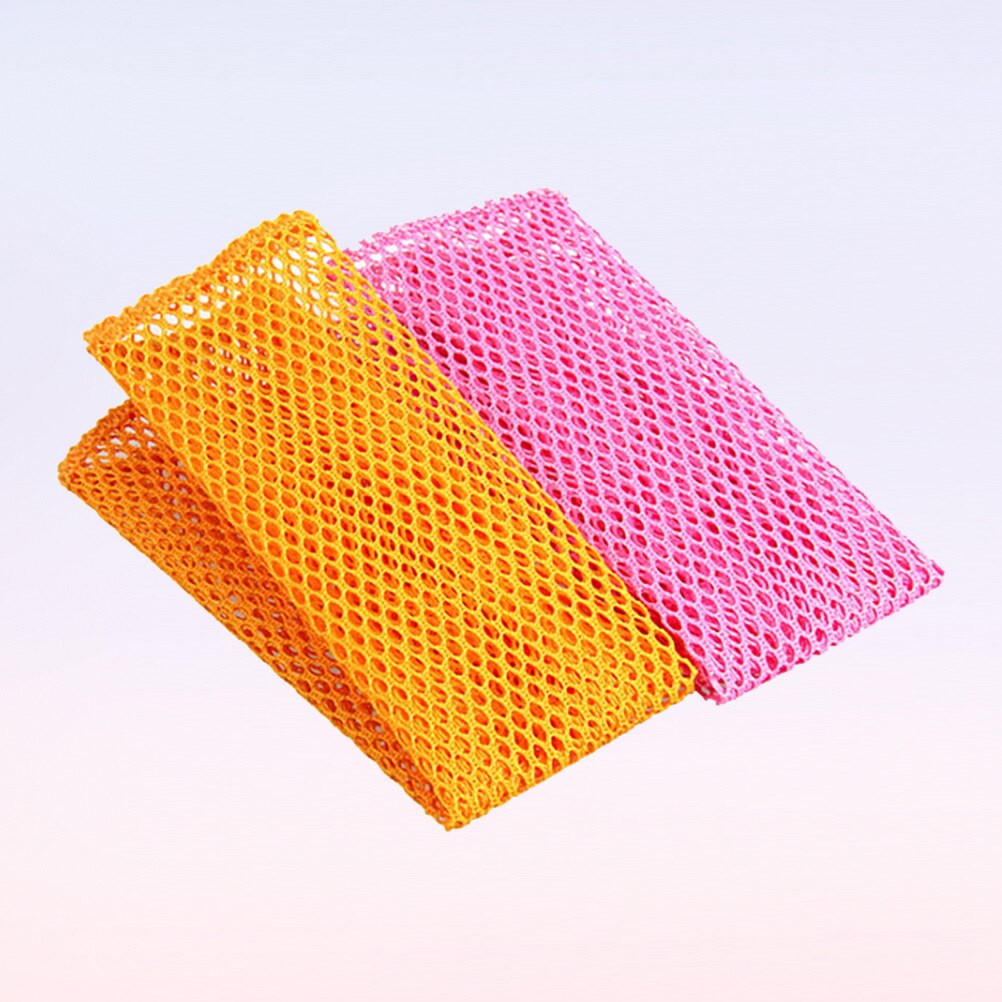 6PCS Mesh Non-stick Oil Dish Cloth Cleaning Cloth Rapid Dry Scourer Mesh Washing Cloths Kitchen Cleaning Cloths (Mixed Color)
