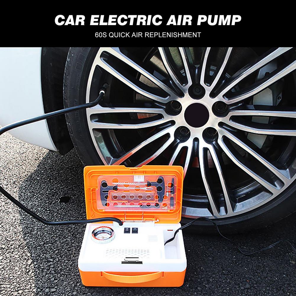 Portable Air Compressor Tire Inflator Car Tire Pump Electric Automatic High-pressure Air Compressor With Emergency Flashlight