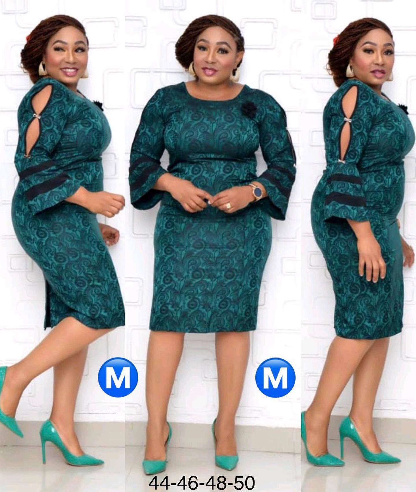 Herfst Mode Afrikaanse Vrouwen O-hals Polyester Plus Size Midi Jurk Afrikaanse Kleding Afrikaanse Jurken Voor Vrouwen 2XL-6XL: green / 6XL