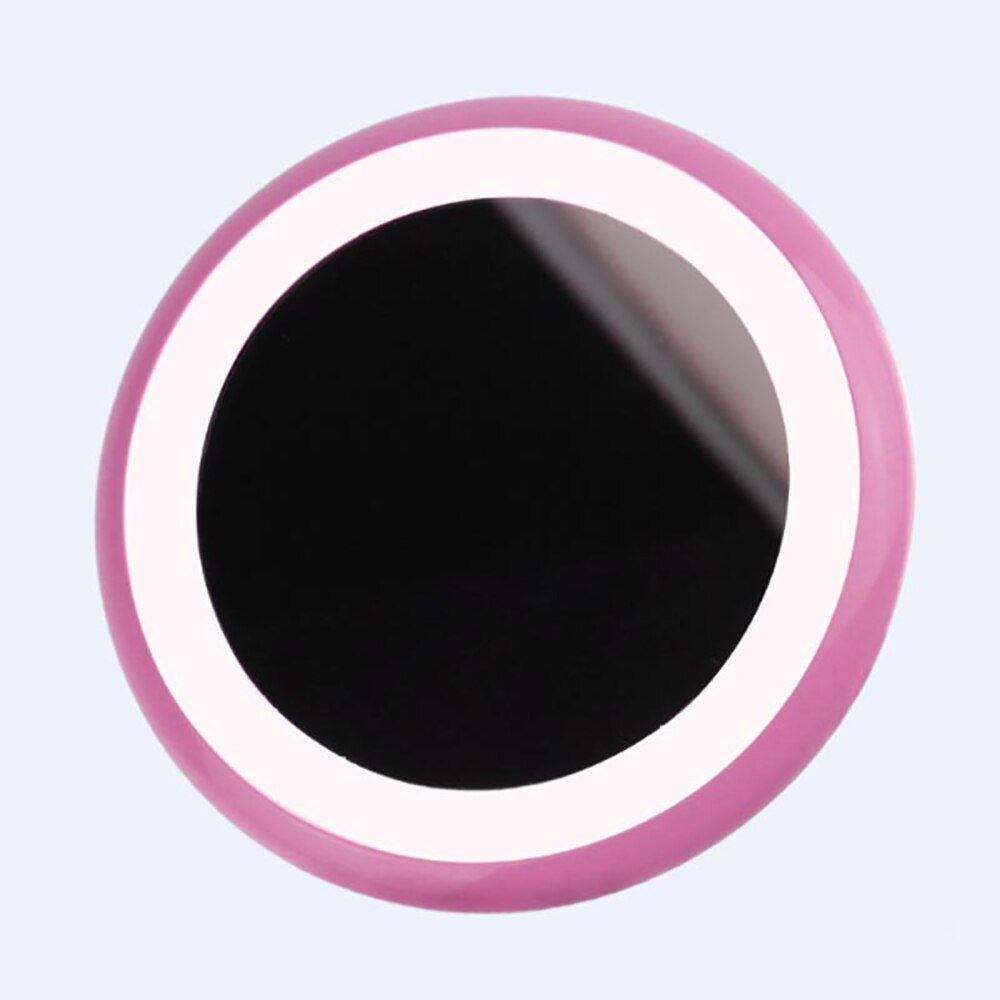 Led makeup spejl mini bærbart ansigtsspejl justerbar touch lysdæmper led makeup spejl lomme kompakt kosmetisk makeup spejl