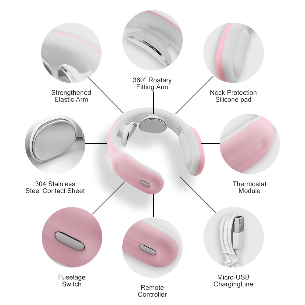 Smart Neck Massager Electric Neck and Shoulder Massager Pain Relief Tool Health Care Relaxation Cervical Vertebra Physiotherapy