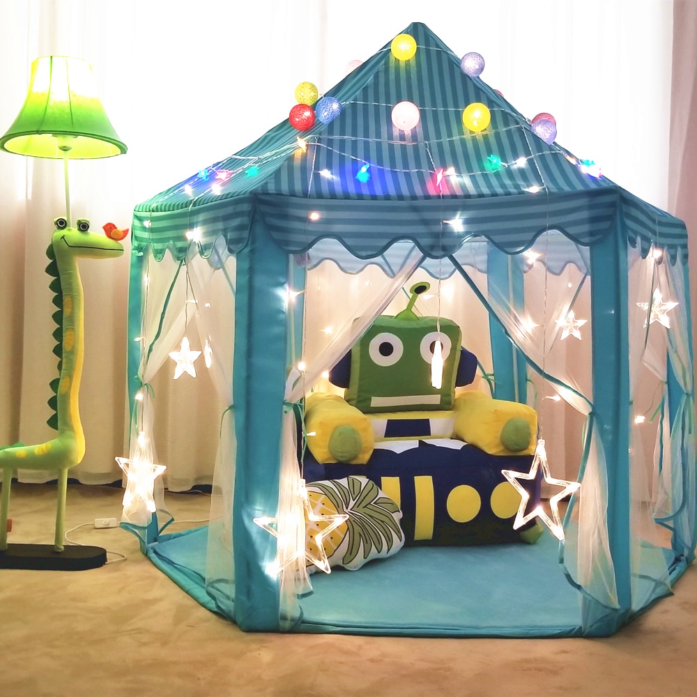 Tragbare kinder Zelt Mädchen Prinzessin Spielen Haus Ball Pool Kinder Playtent Baby Kleine Burg mädchens Falten Strand Zelt