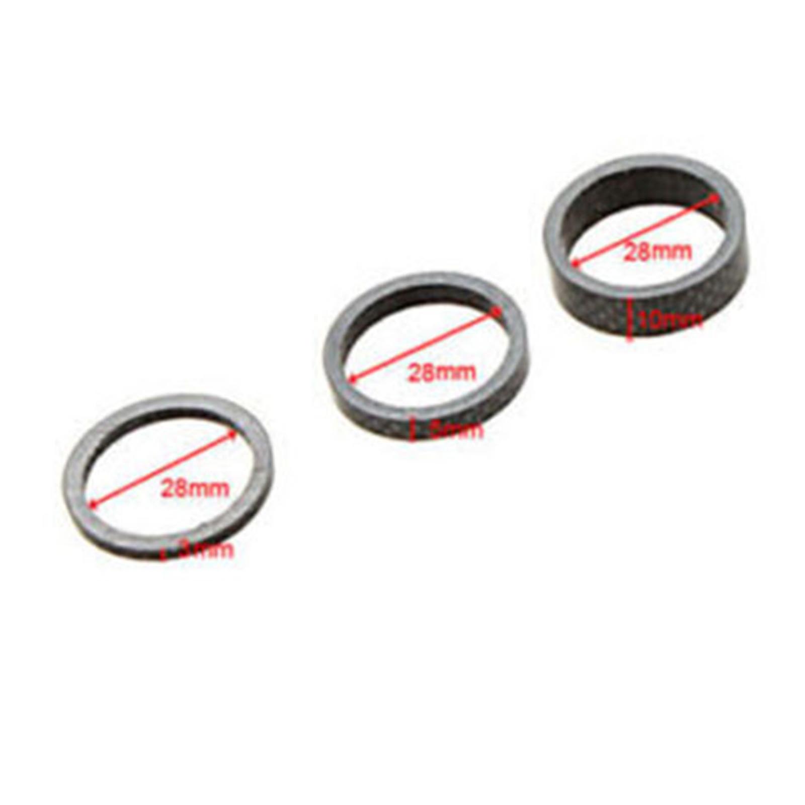 Newly 6pcs/set Carbon Fiber Bike Fork Headset Spacer Ring 3mm 5mm 10mm for Bicycles