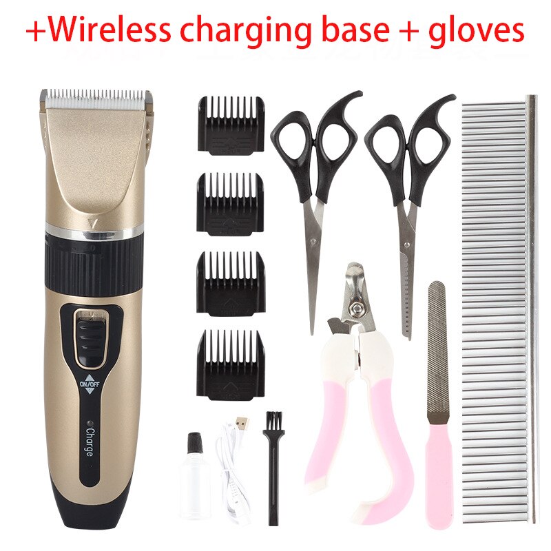 Professionele Hond Haar Clipper Draadloze Opladen Low Noise Dog Grooming Hond Haar Trimmer Kat Elektrische Clipper Blade Set: Model B