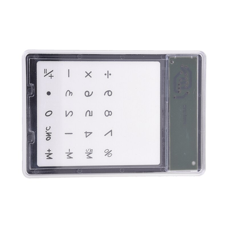 Desk Solar Transparent Touch Calculator Black 8 figures