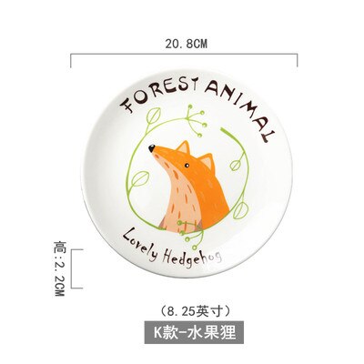 Blå og hvid keramisk salattallerken frugtbøf tallerken porcelænsservice rund western madbakke dessertretter: 9