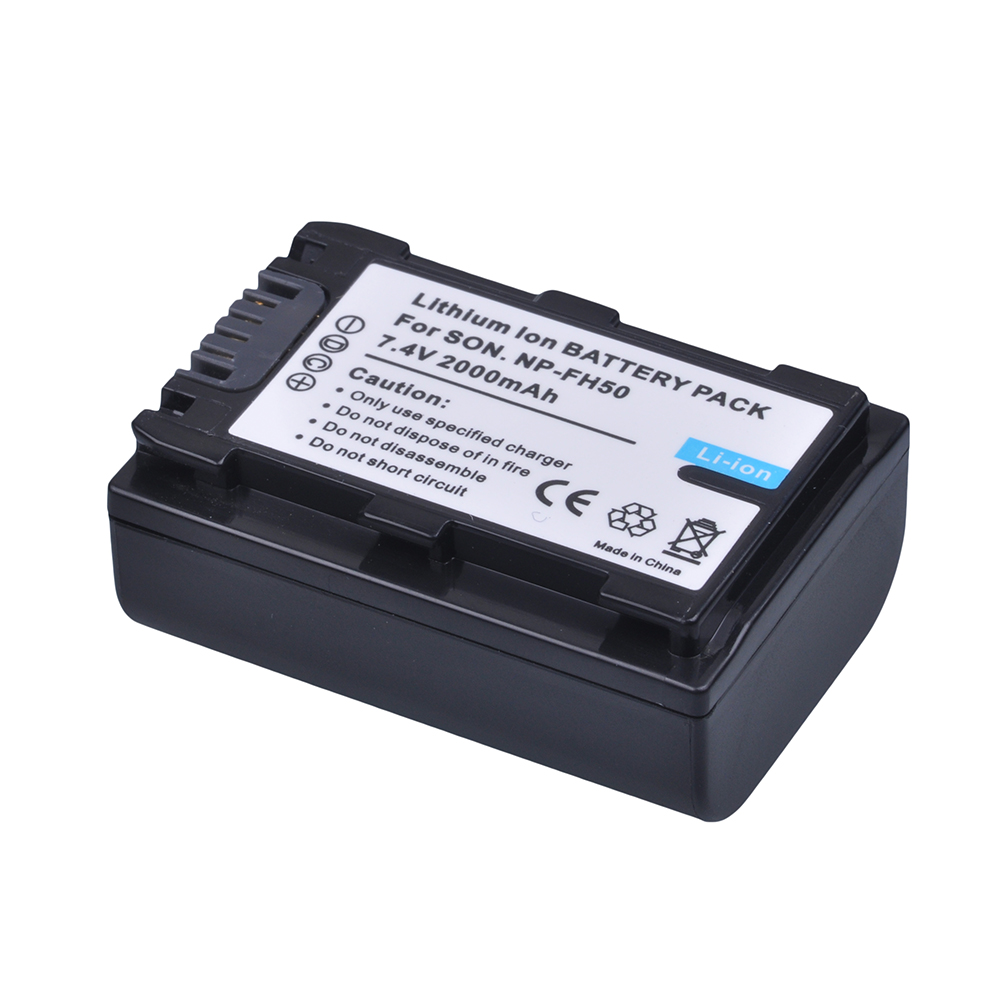 PowerTrust-baterías de cámara 2000mAh, 1 unidad, NP-FH50 NP FH50, para Sony A230, A330, A290, A390, DSC-HX1, HX100, HX200, HDR-TG1E, TG3, TG5, TG7