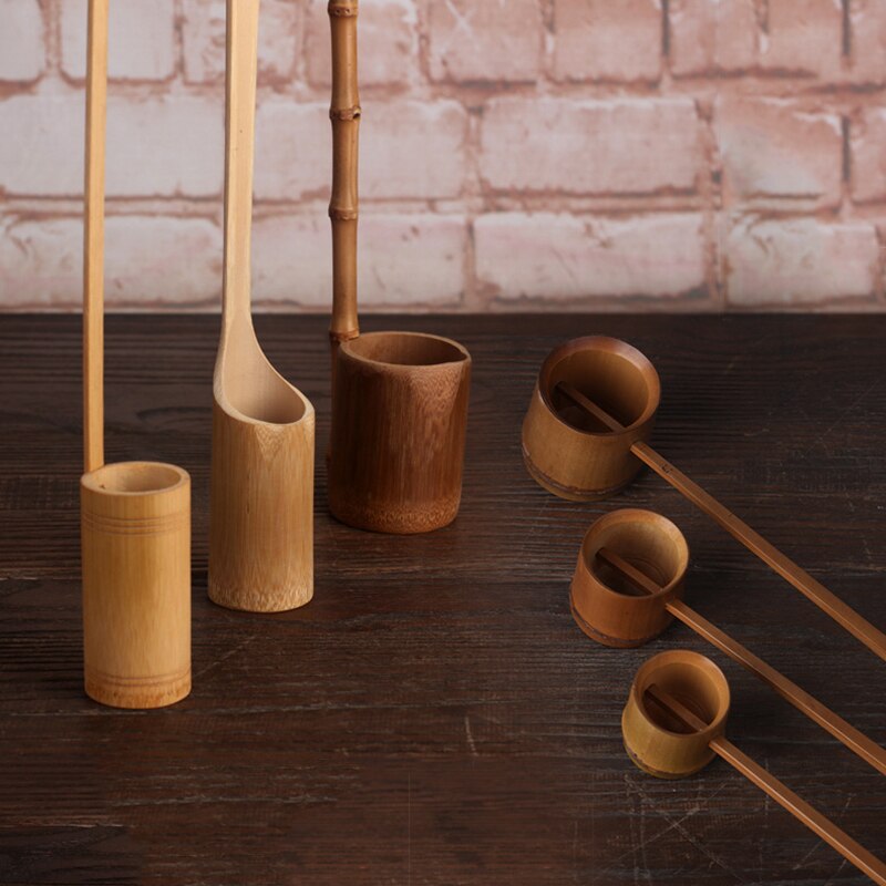 Cuillère à eau de racine de bambou à Long manche, outils de cuisine carbonisés, vaisselle de table, ustensiles de cuisine pour thé Kung Fu outils à thé