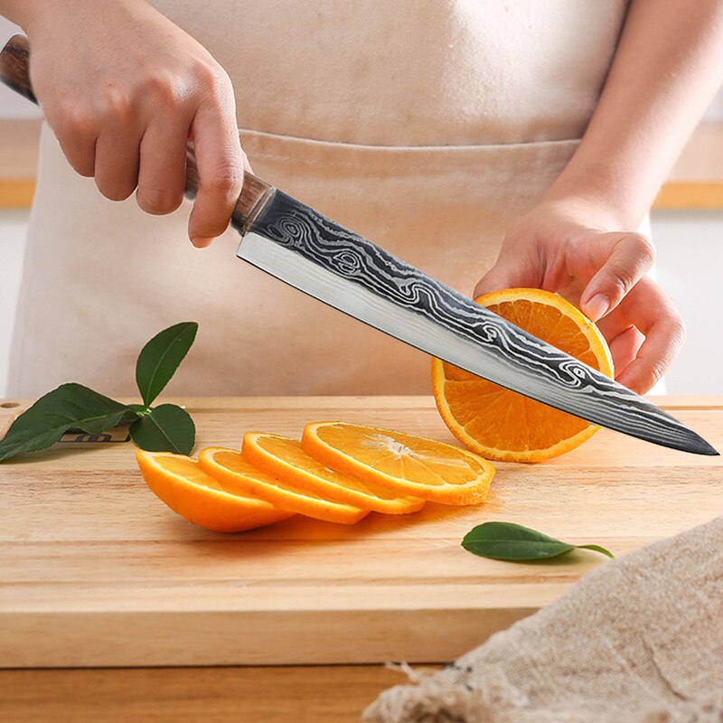 8" Japanese Chef Knife Salmon Sashimi Damascus Knife Stainless Steel Fish Cleaver Kitchen Knife with Box