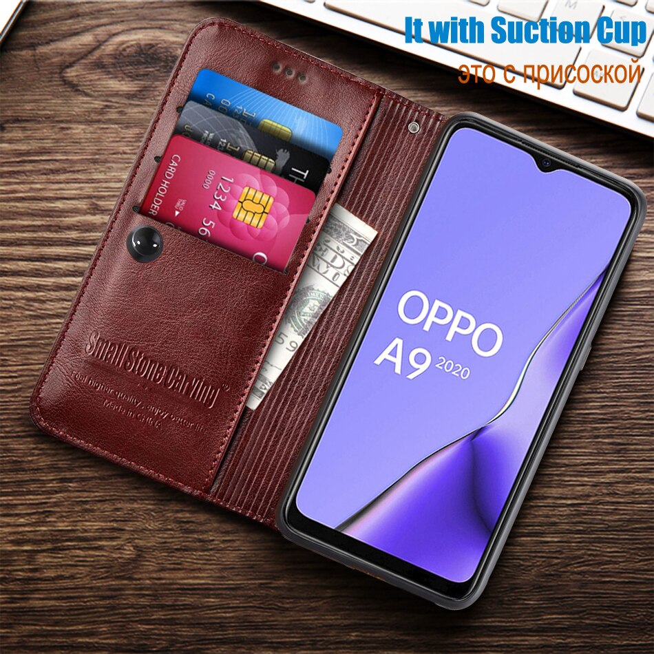 Funda abatible de cuero para OPPO A9 , carcasa tipo billetera para OPPO A5 A 5, funda de silicona para el teléfono móvil, carcasa parachoques para OPPOA9 A 9