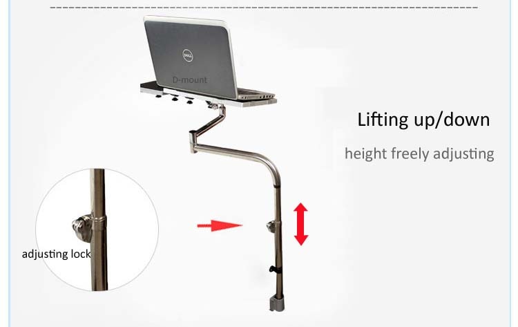 OK 172 Laptop wall Mount Adjustable bedside Computer Monitor Holder Mount +Keyboard Holder Rotating Laptop Table Lapdes