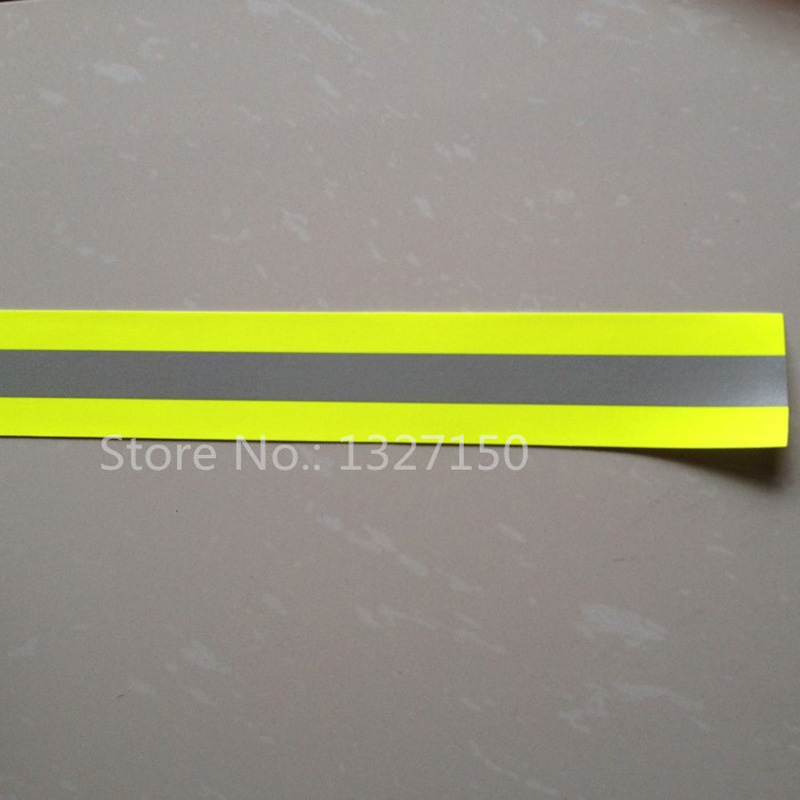 50mm x 5 m Fluorescerende Gele Vlam brandvertragende Reflecterende Stof Waarschuwing Tape Rand Braid Trim Naai Voor kleren Broek Zak