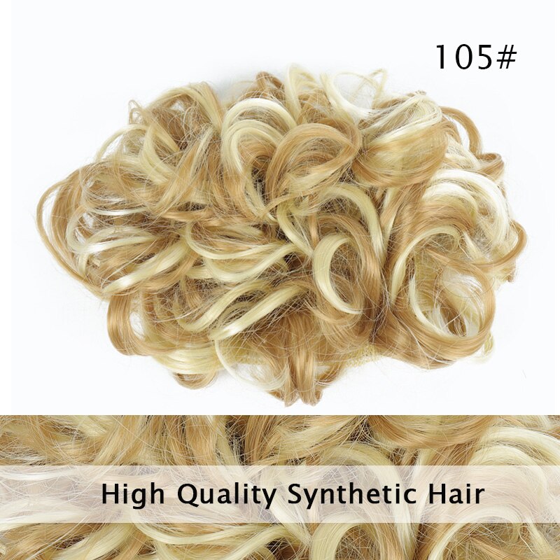 LUPU Messy Hair Chignon Black Brown Donut Updo Synthetic Hair Bun For Women Heat Resistant Fiber Hair Accessories: 105
