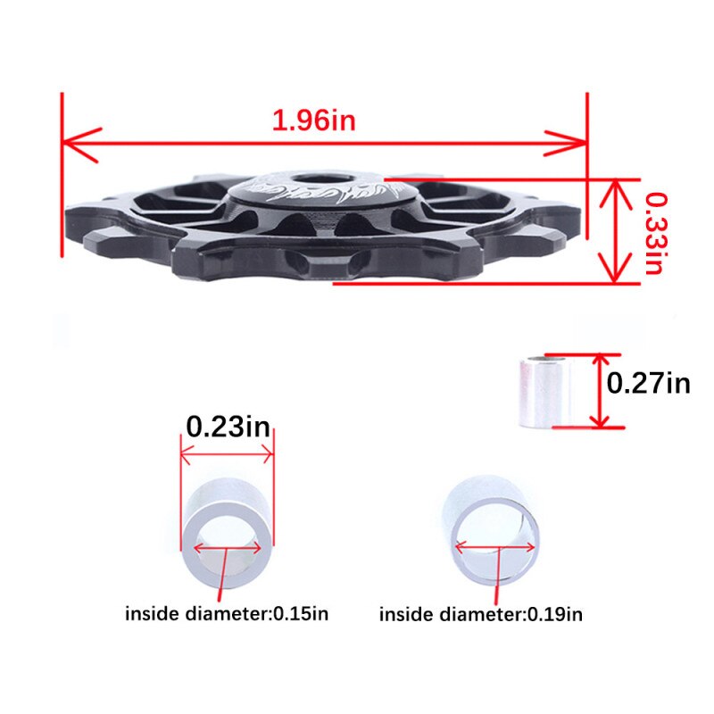 12T Dentata Della Bicicletta Ruota in Lega di Alluminio Della Bicicletta Negativo Positivo Dente Ruota Deragliatore Posteriore Della Bici di Guida Puleggia Accessori