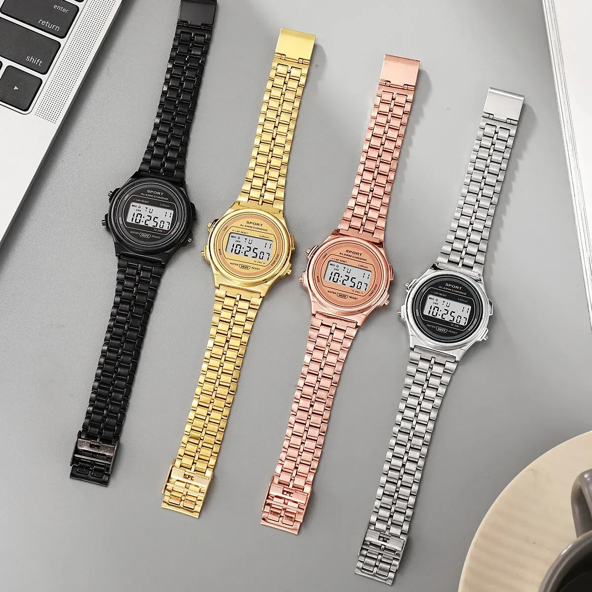 Montre électronique LED décontractée pour femme